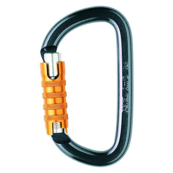 Carabiner, Climbing, Am'D, Petzl 3.9" x0.6" x4.9"